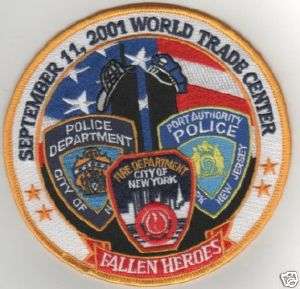 SEPTEMBER 11TH 2001 EMBROIDERED PATCH FALLEN HEROES NEW  