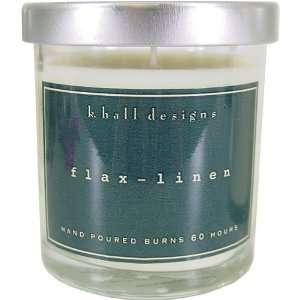  k.hall Designs Flax Linen Vegetable Wax Candle, 60 Hour 