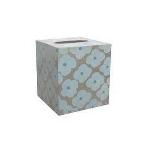  Worlds Away Kleenex Box Silver and Blue Health & Personal 