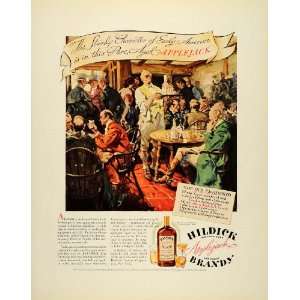 1934 Ad Applejack Hildick Brandy Liquor Old Fashioned   Original Print 