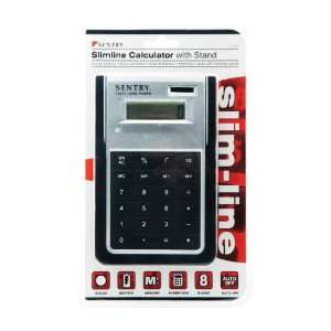  Sentry Slimline Calculator with Stand, Silver/Black (CA273 
