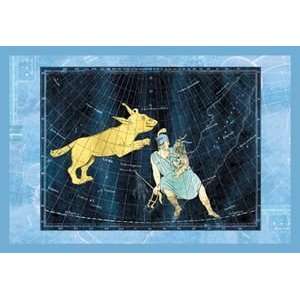  Lynx and Auriga #1   12x18 Framed Print in Gold Frame 