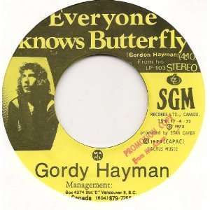   Knows Butterfly (Promo Mono & Stereo 45rpm) Gordy Hayman Music
