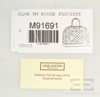 Louis Vuitton Rouge Fauviste Monogram Vernis Alma PM Bag  