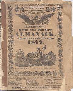 Grubers Hagerstown Town and Country Almanack 1877  