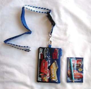 Disney Pixar Cars Zipper Wallet ID Pouch + Lanyard )  