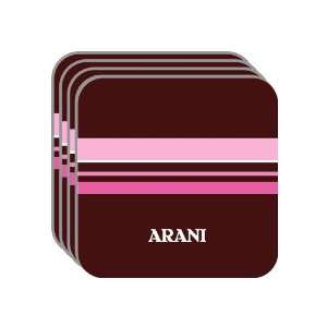 Personal Name Gift   ARANI Set of 4 Mini Mousepad Coasters (pink 