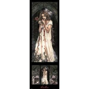  Vampire Girl Triptych by unknown. Size 12.00 X 36.00 Art 
