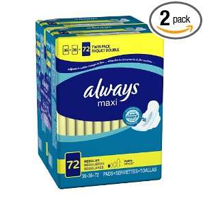  Always Maxi Pads Regular with Wings, Unscented, 36 count 