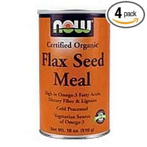  Now Foods Flax Seed Meal Organic, 12 Ounces (Pack of 4 