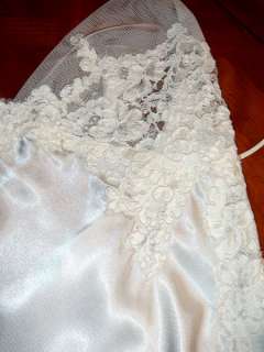 Vintage Nightgown JONQUIL Wedding Gown  Bias Satin Train 