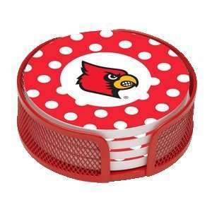   Cardinals Dots 4 Coaster Gift Set w/ Wire Mesh Tray