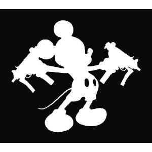  Mickey Mouse Uzi Guns Die Cut Decal Vinyl Sticker   6 