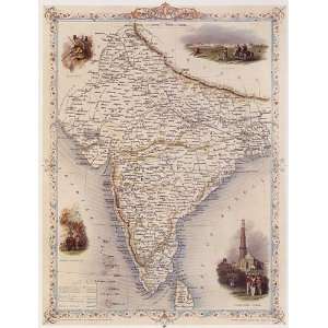   BRITISH INDIA DELHI BOMBAY MAP SMALL VINTAGE POSTER 