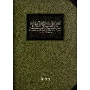   Emendatius Edidit H. Habich Progr. (Latin Edition) John Books