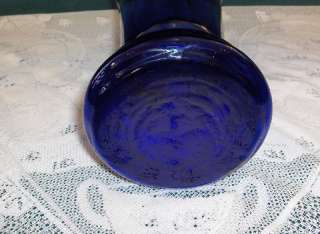 Up for sale is a beautiful large European blown glass cobalt blue vase 