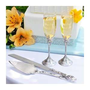 Personalized Satin Finish Champagne Flutes (Clear and 