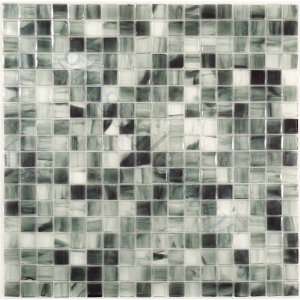   Black 5/8 x 5/8 Glossy Glass Tile   13231