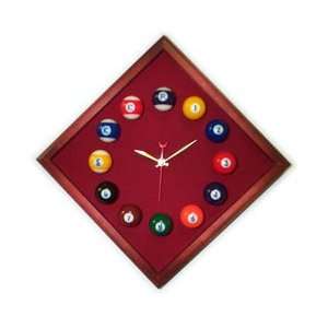  Billiard Clock Cherry & Burgandy Mali Felt Product Category Game 