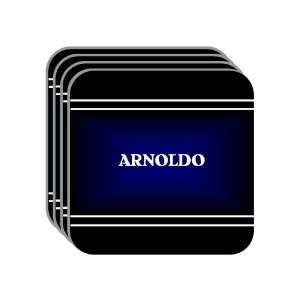 Personal Name Gift   ARNOLDO Set of 4 Mini Mousepad Coasters (black 