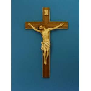  Large Deluxe hand painted alabaster Crucifix from italy 