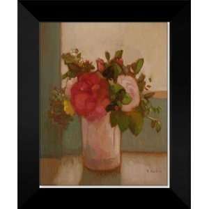 Donna Harkins FRAMED 15x18 Red And White Flowers II 