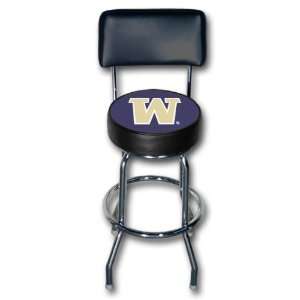 Washington Huskies   College Single Rung Swivel Bar Stool w/backrest 