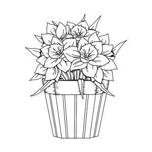  Art Gone Wild Mounted Rubber Stamps Daffodil Pot 