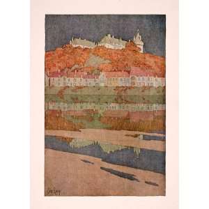 1906 Print Jules Guerin Art Medieval Chateau Chaumont Castle France 
