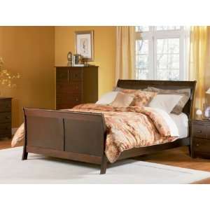  King Bordeaux Bed with Matching Footboard (Antique Walnut 