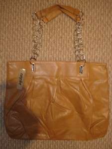 NWT ANALIE tan pleather silver purse handbag bag tote  