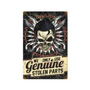   Stolen Parts Vintage Metal Sign Garage Shop Car Auto 12X18 Not Tin