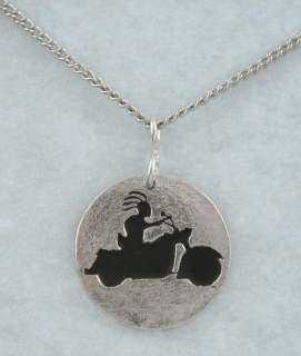 Kokopelli Riding Harley Heritage Classic, Necklace Ster  