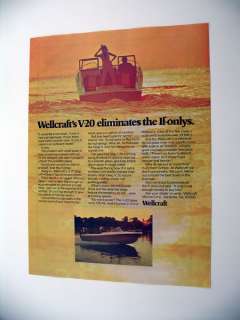 Wellcraft V 20 V20 Boat 1970 print Ad  