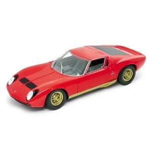  1971 Lamborghini Miura SV Red 1/18 Diecast Model Car Toys 