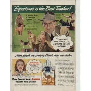 JOHNNY MURPHY, Famous Dog Handler.  1947 CAMEL Cigarettes Ad 