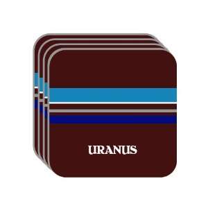 Personal Name Gift   URANUS Set of 4 Mini Mousepad Coasters (blue 