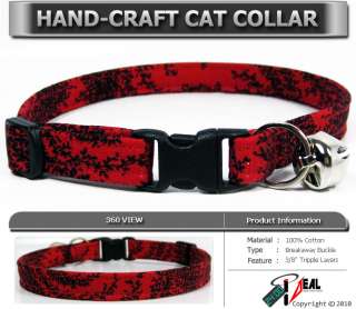 Breakaway SAFETY CAT Collar * WISPY ROSE RED *  