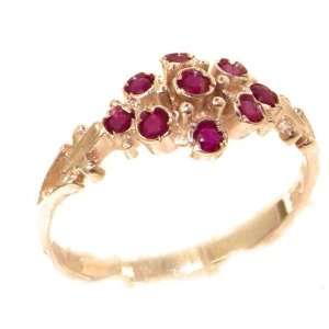  Unusual Solid Rose Gold Natural Ruby Ring with English 
