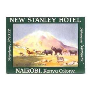 New Stanley Hotel Luggage Label Nairobi Kenya Colony National Parks 