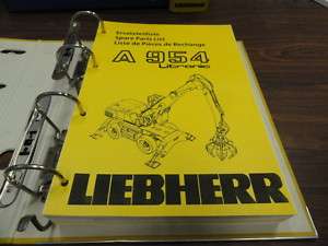 Liebherr A954 Litronic Excavator Parts Catalog Manual  