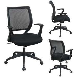   Back Chair with Mesh Seat and Fixed Designer Arms   FreeFlex® Carbon
