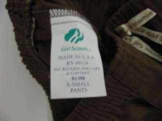 NEW OFFICIAL Girl Scout BROWNIE PANTS Cargo Elastic XS  