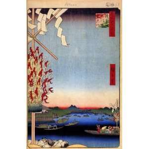   Hiroshige Asakusa River, Great Riverbank, Miyato River