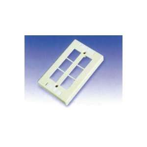    6 Port Wall Plate for Snap in Bezels, Unloaded 
