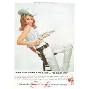  1966 Smirnoff Vodka Advertisement Sexy Cow Girl 