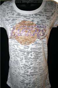 LA Los Angeles Lakers Bling Womens Studded Burnout Tee  
