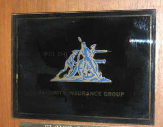 VINTAGE SECURITY INSURANCE GROUP 29 YR EMPLOYEE PLAQUE  