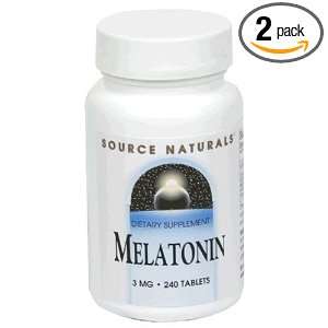  Source Naturals Melatonin 3mg, 240 Tablets (Pack of 2 
