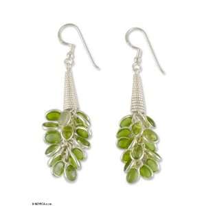  Peridot cluster earrings, Lemon Bouquet Jewelry